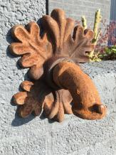 Waterspuwer voor muur fontein, eikenblad + Neptunus, gietijzer - Roest